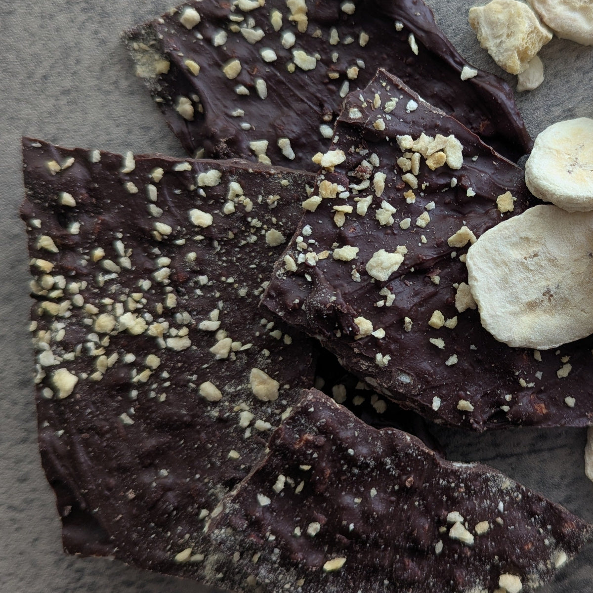 Dark chocolate banana bark