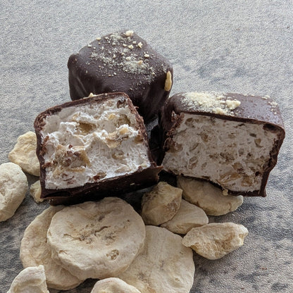 Dark chocolate covered banana marshmallows